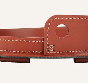 Limacdesign Round Steel And Leather Tray Pleto