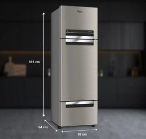 Whirlpool Protton 215l Frost Free Three Door Refrigerator - Radiant Steel