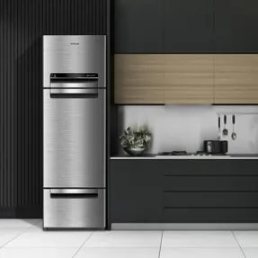 Whirlpool Protton 215l Frost Free Three Door Refrigerator - Radiant Steel