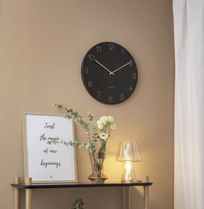 presenttime Wall Clock Charm Engraved Numbers