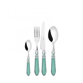 Bugatti Aladdin Chromed Ring Ramage Decorated Colour Cutlery Set