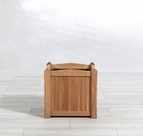 Country Casual Teak Pyramid Small Square Planter W/ 1 Plastic Liner