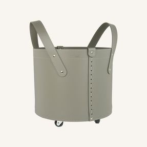 Limac Design Small Firewood Holder In Leather Tonda Mini