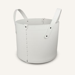 Limac Design Small Firewood Holder In Leather Tonda Mini