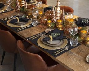 Flamant Phills, Placemat, Black, Set Of 6