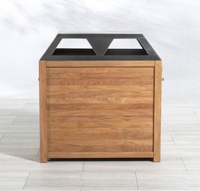Country Casual Teak Urbana Double-stream Open Lid Receptacle