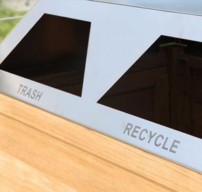Country Casual Teak Urbana Double-stream Open Lid Receptacle