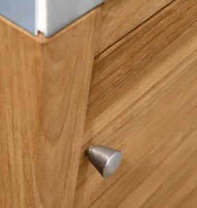 Country Casual Teak Urbana Double-stream Open Lid Receptacle