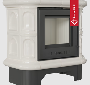 Kratki Tiled Wood Burning Steel Stove Kratki Wk440 Ø 130 5,5 Kw Cream Til