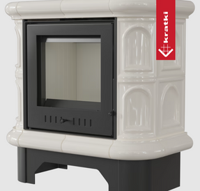 Kratki Tiled Wood Burning Steel Stove Kratki Wk440 Ø 130 5,5 Kw Cream Til