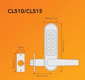 Codelocks CL510 & CL515 Marine Tubular Latch Back to Back