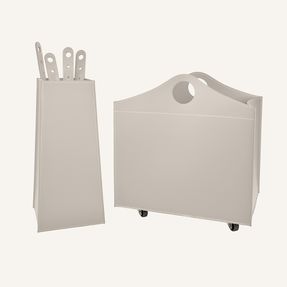 limacdesign Elegant Fireplace Set In Leather Bocad