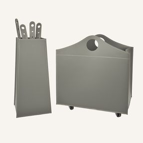 limacdesign Elegant Fireplace Set In Leather Bocad