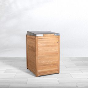 Country Casual Teak Urbana Small Trash Enclosure Outdoor Litter Bins
