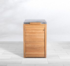 Country Casual Teak Urbana Small Trash Enclosure Outdoor Litter Bins
