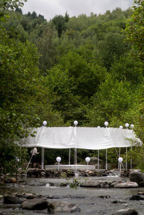 Temporary Installation At A Mountain River