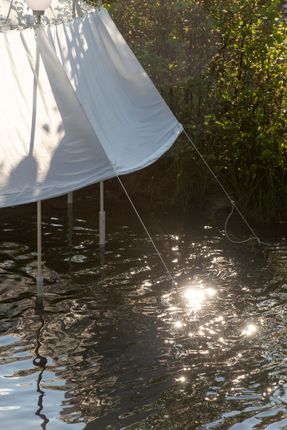 Temporary Installation At A Mountain River