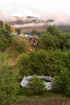 Temporary Installation At A Mountain River