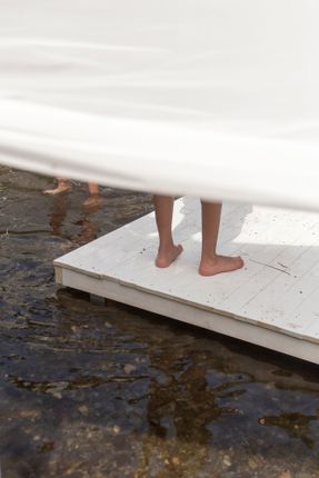 Temporary Installation At A Mountain River