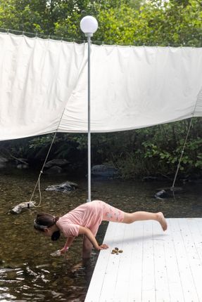 Temporary Installation At A Mountain River