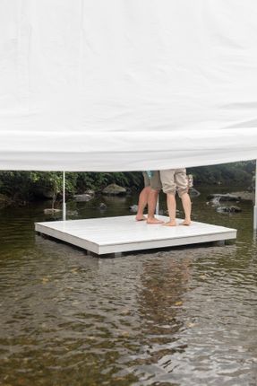 Temporary Installation At A Mountain River