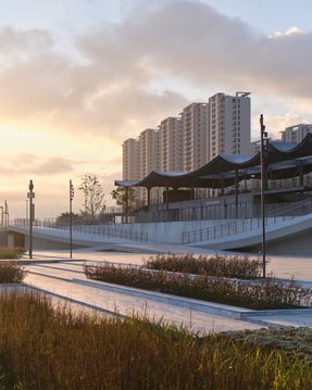 A Reborn Scenic Field Above Waves