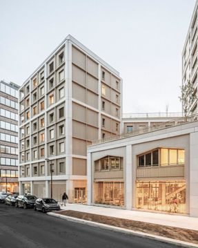 Neighborhood In Paris - Media Library And Family Flats, Student Residence, And Social Housing Units