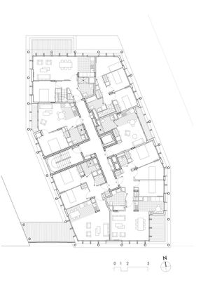 Neighborhood In Paris - Media Library And Family Flats, Student Residence, And Social Housing Units