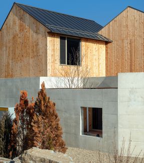 Two Gabled Volumes, One Landscape