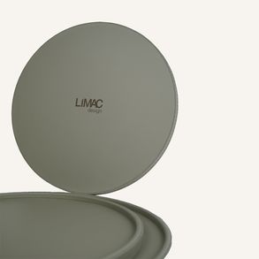 Limac Design Original round leather tray CLIZIA