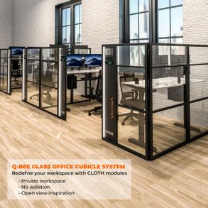 Versatables Worknest™ Cube L - Glass Office Cubicle