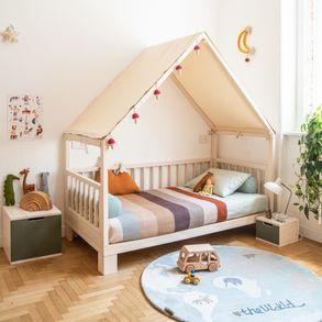 Ettomio Ettino House Bed With Feets Striucture Kids Bed