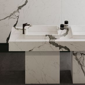 Optimum Surfaces Statuario Marble-effect Slab