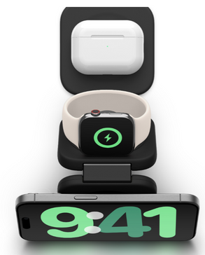 Belkin 3-in-1 Magnetic Wireless Charging Travel Pad with Qi2 15W