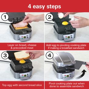 Hamiltonbeach Sandwich Stacker™ Hot Sandwich Maker, Silver