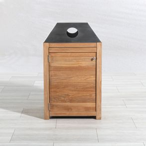 Country Casual Teak Urbana Single-stream Recycling Lid Receptacle