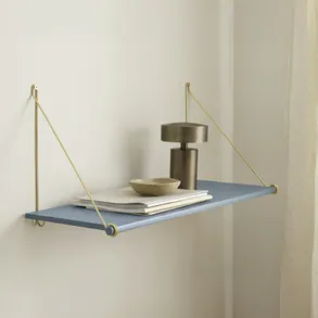 We Do Wood Loop Shelf - Smoked Oak & Brass