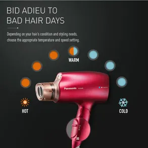 Panasonic Panasonic hair dryer with nanoe technology for shinier, healthier and moisture-rich hair