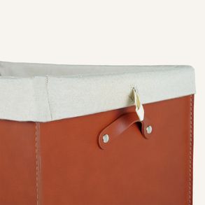 Limac Design Rectangular Laundry Basket Lundra In Regenerated Leather