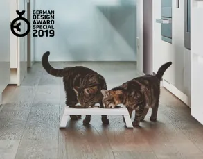 Miacara Desco Cat Feeder With Porcelain Bowls