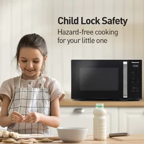 Panasonic 25L Solo Microwave Oven (NN-ST310QBFG, Black, 85 Auto Cook Menus)