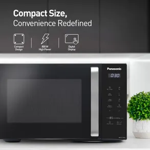 Panasonic 25L Solo Microwave Oven (NN-ST310QBFG, Black, 85 Auto Cook Menus)