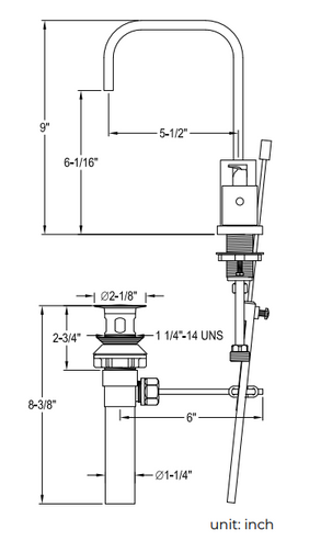 Fontana Showers Dual Handle Bathroom and Kitchen Sink Faucet