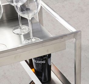 Angel Cerda Minibar Trolley In Polished Steel And Walnut Wood