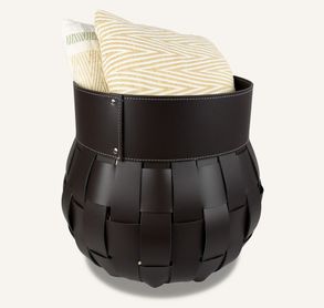 Limacdesign Storage Basket In Woven Leather Treccio Habita
