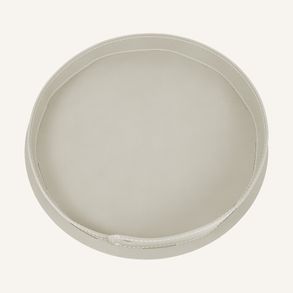 Limacdesign Round Steel And Leather Tray Pleto