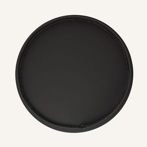 Limacdesign Round Steel And Leather Tray Pleto