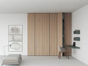 Caccaro Canneté wardrobe with blind corner and desk