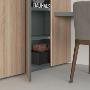 Caccaro Canneté wardrobe with blind corner and desk