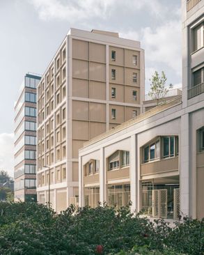 Neighborhood In Paris - Media Library And Family Flats, Student Residence, And Social Housing Units